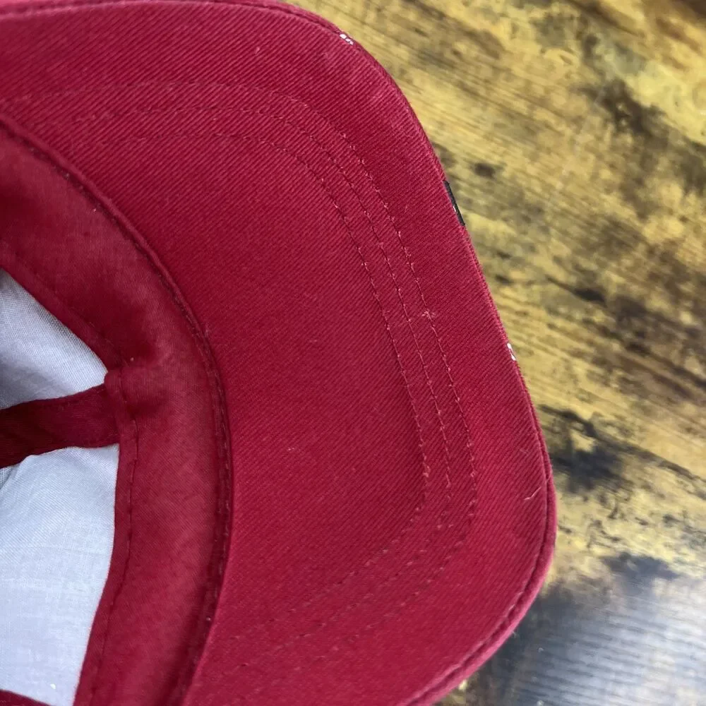 Sea World Shamu Whale Boys Maroon Adjustable Hat Baseball Cap - Small Stain